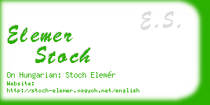 elemer stoch business card
